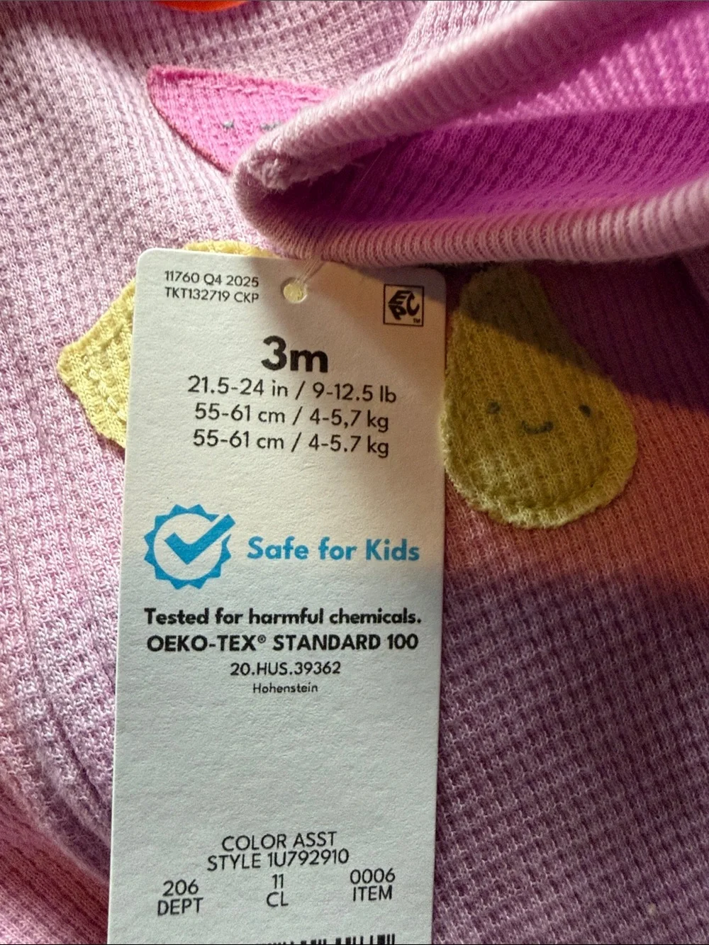 Carter's Lavender Waffle-Knit Fruity Footed One-Piece